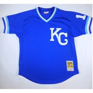 Mitchell & Ness Bo Jackson Kansas City Royals Jersey Blue Mesh 16 Mens 44 L